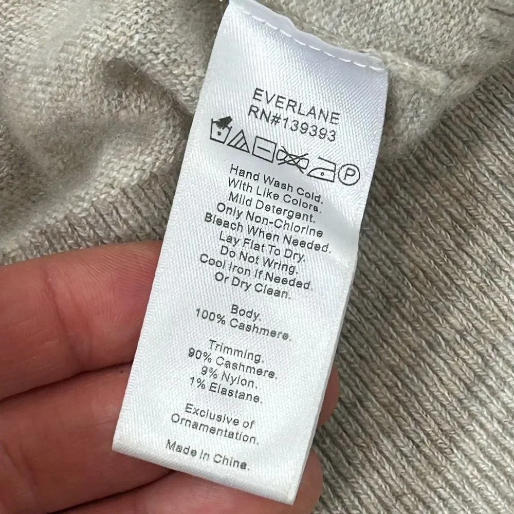 Everlane Womens Cropped Cashmere Cardigan Sweater Oatmeal Gray Canvas Heather S - Picture 13 of 15